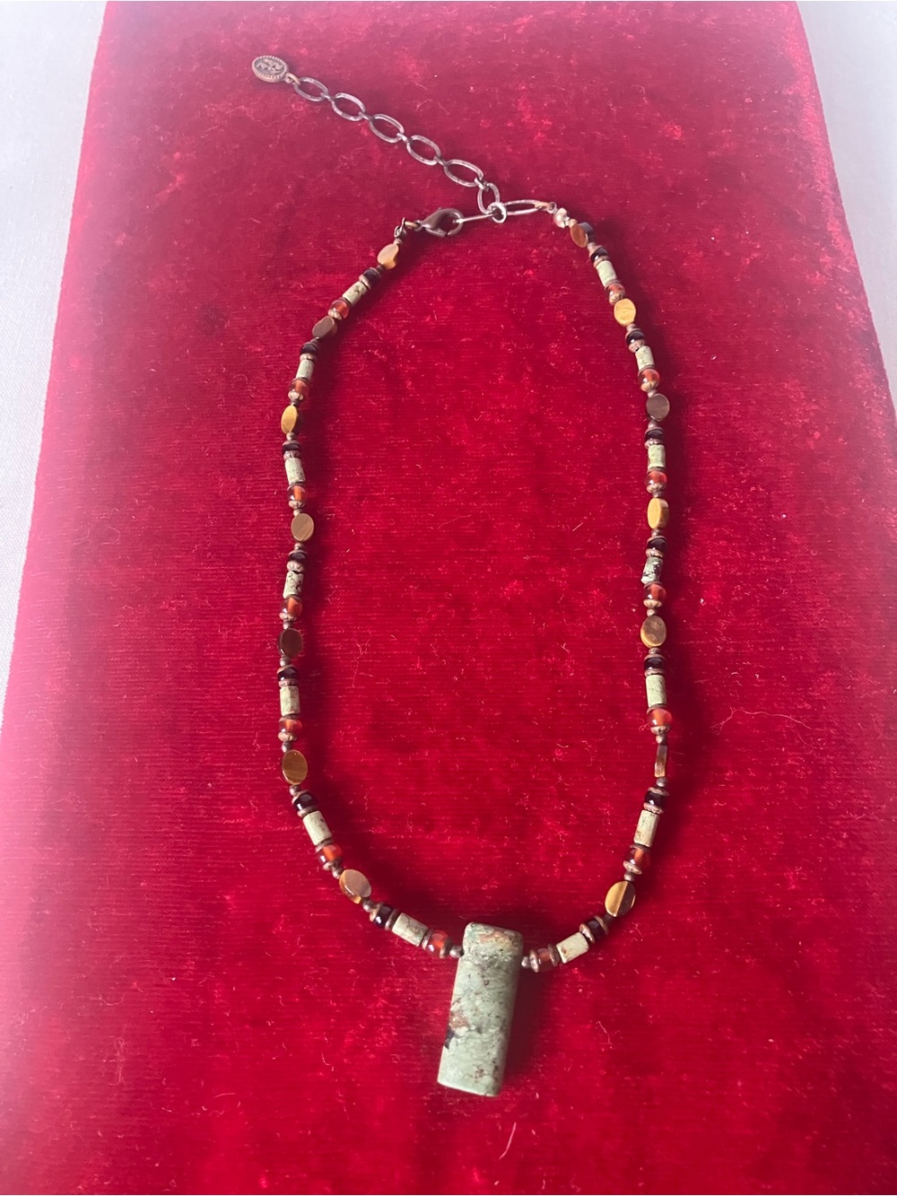 Michal Golan Stone Glass Multicolor Bead Pendant Short Necklace.